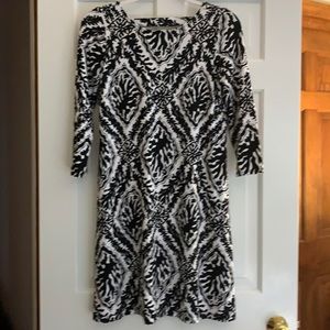 Lilly Pulitzer black and white dress with 3/4 sleeves